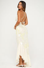 Seaside Darling Sequin Maxi Dress Lemon