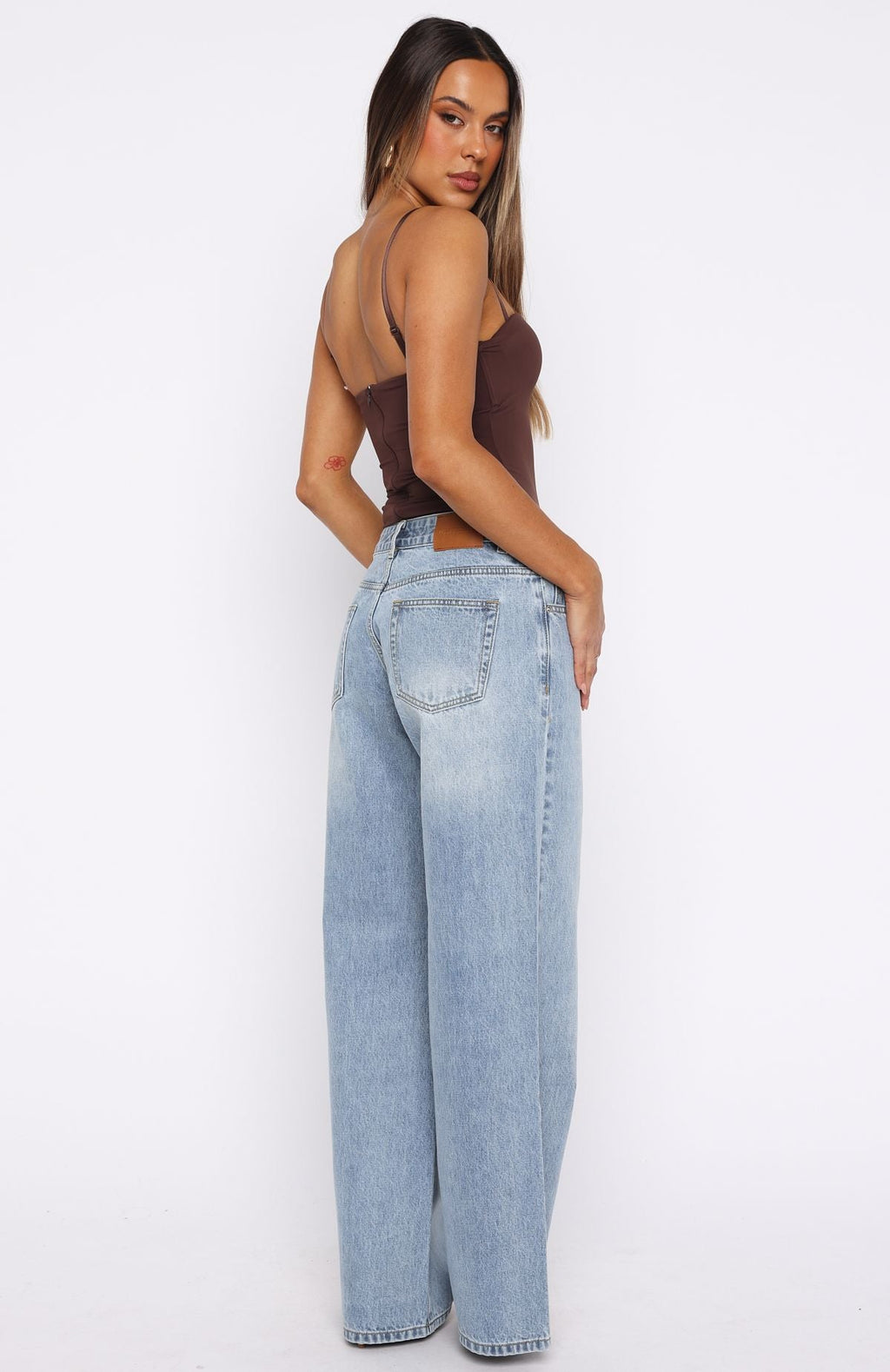 Maeve Low Rise Wide Leg Jeans Light Blue Wash