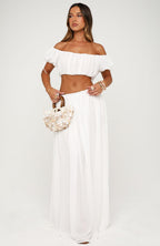 Flounce Flirt Maxi Skirt White