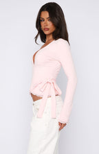 Cater To You Long Sleeve Top Baby Pink