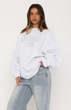 Major Upgrade Oversized Drop Shoulder Sweater Grey Marle