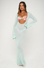 Malta Mermaids Long Sleeve Maxi Dress Spearmint