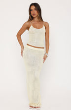 Love Galore Sequin Knit Top Lemon