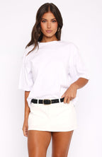Selfish Behaviour Low Rise Mini Skort White