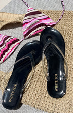 Dean Jelly Thong Sandals Black/Clear