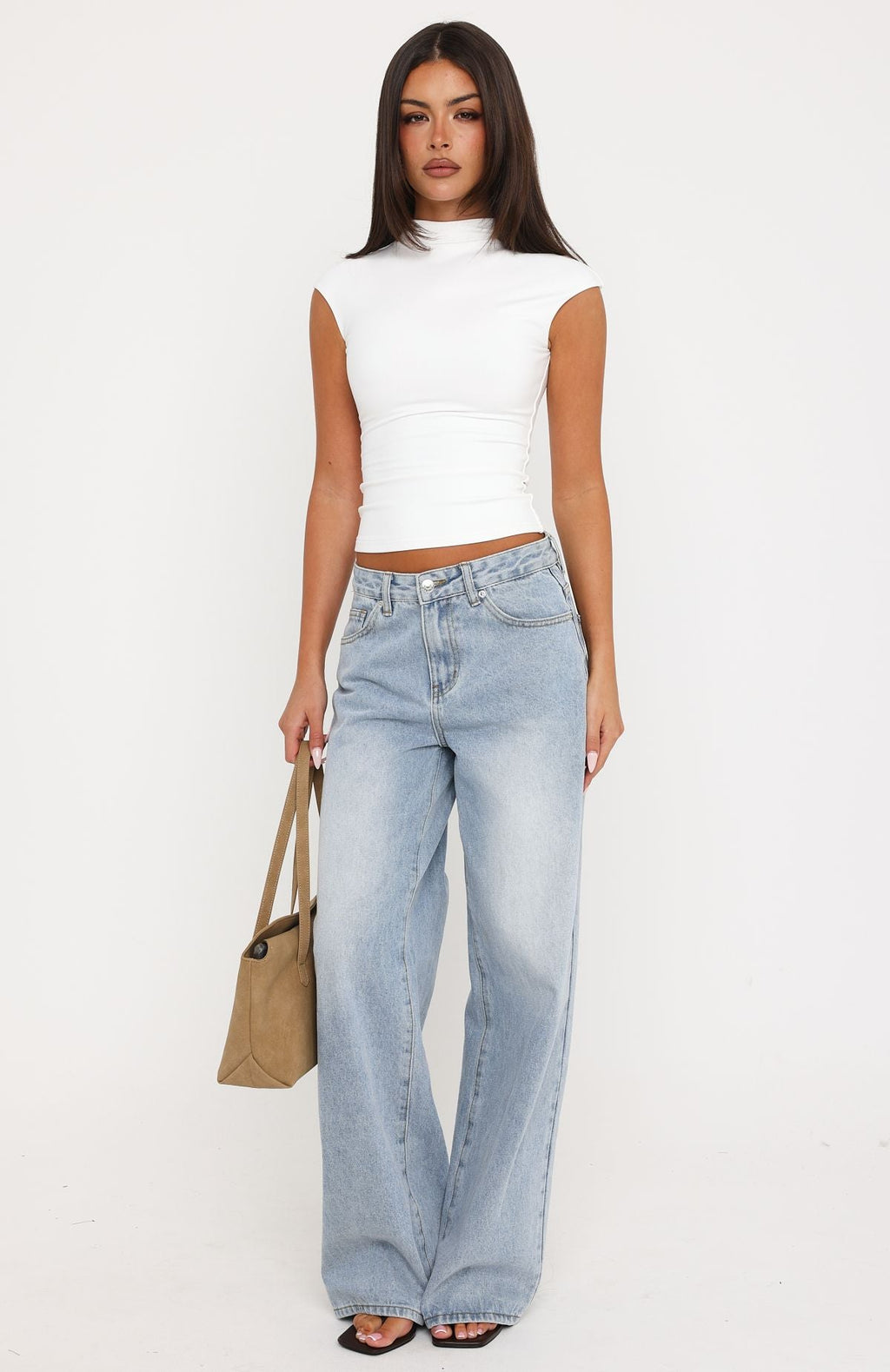 No Apologies Needed High Neck Top White