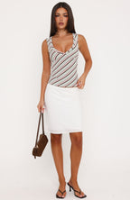 Radiant Mood V Neck Tank Top Pink/Green Stripe