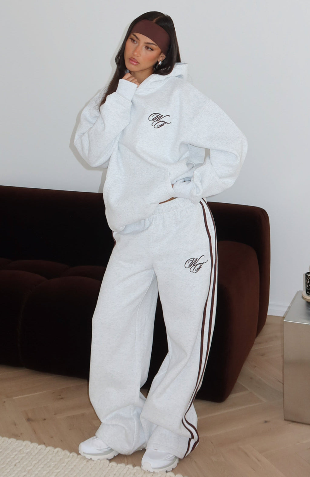 Studio 17 Raven Wide Leg Sweatpants Grey Marle