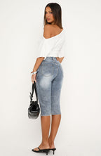 Cynthia High Rise Capri Jeans Vintage Light Blue Wash