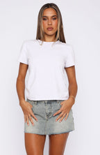Shining Down Denim Mini Skirt Sand Wash