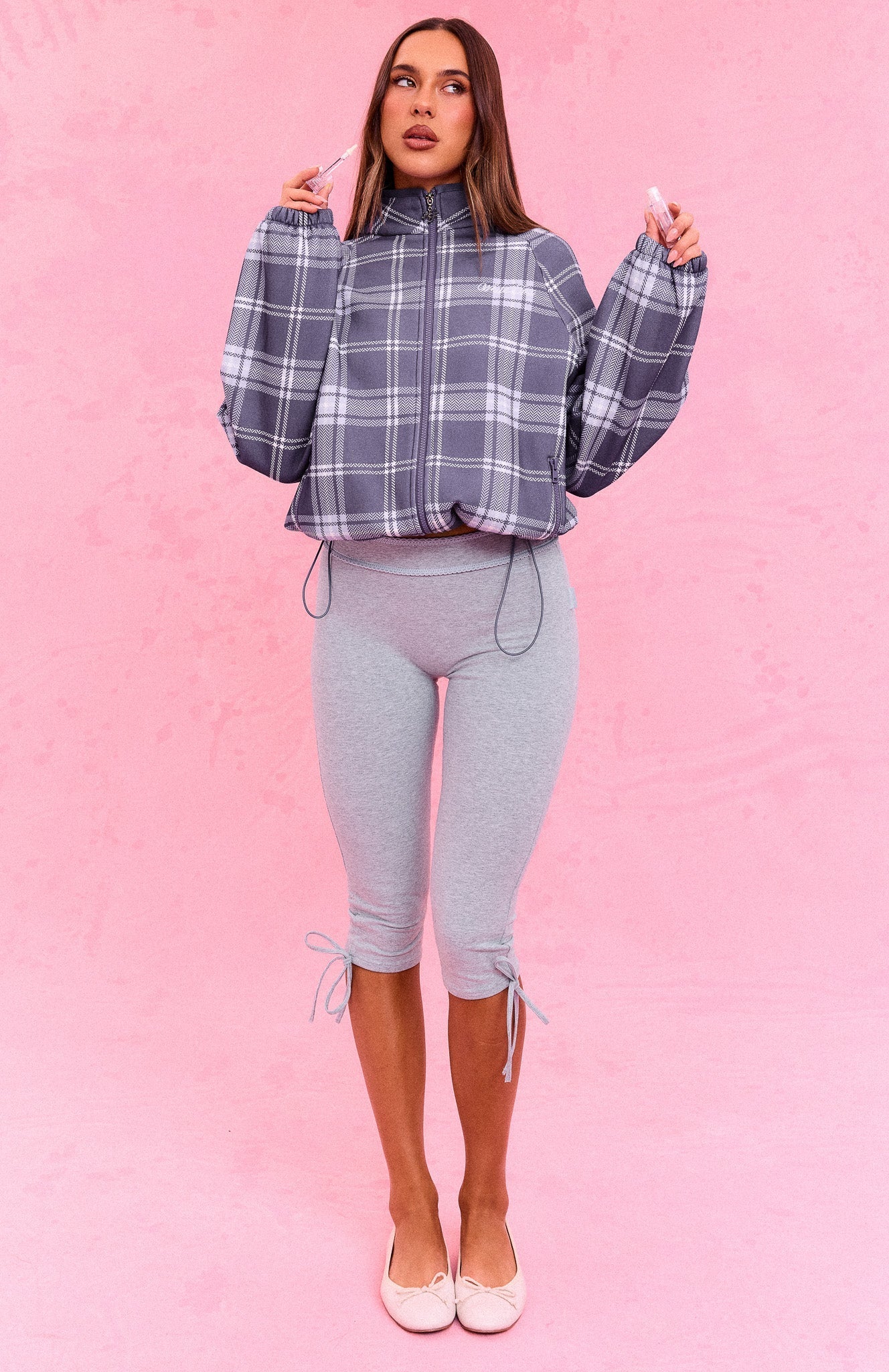 The Social Club Bianca Capri Pants Grey Marle
