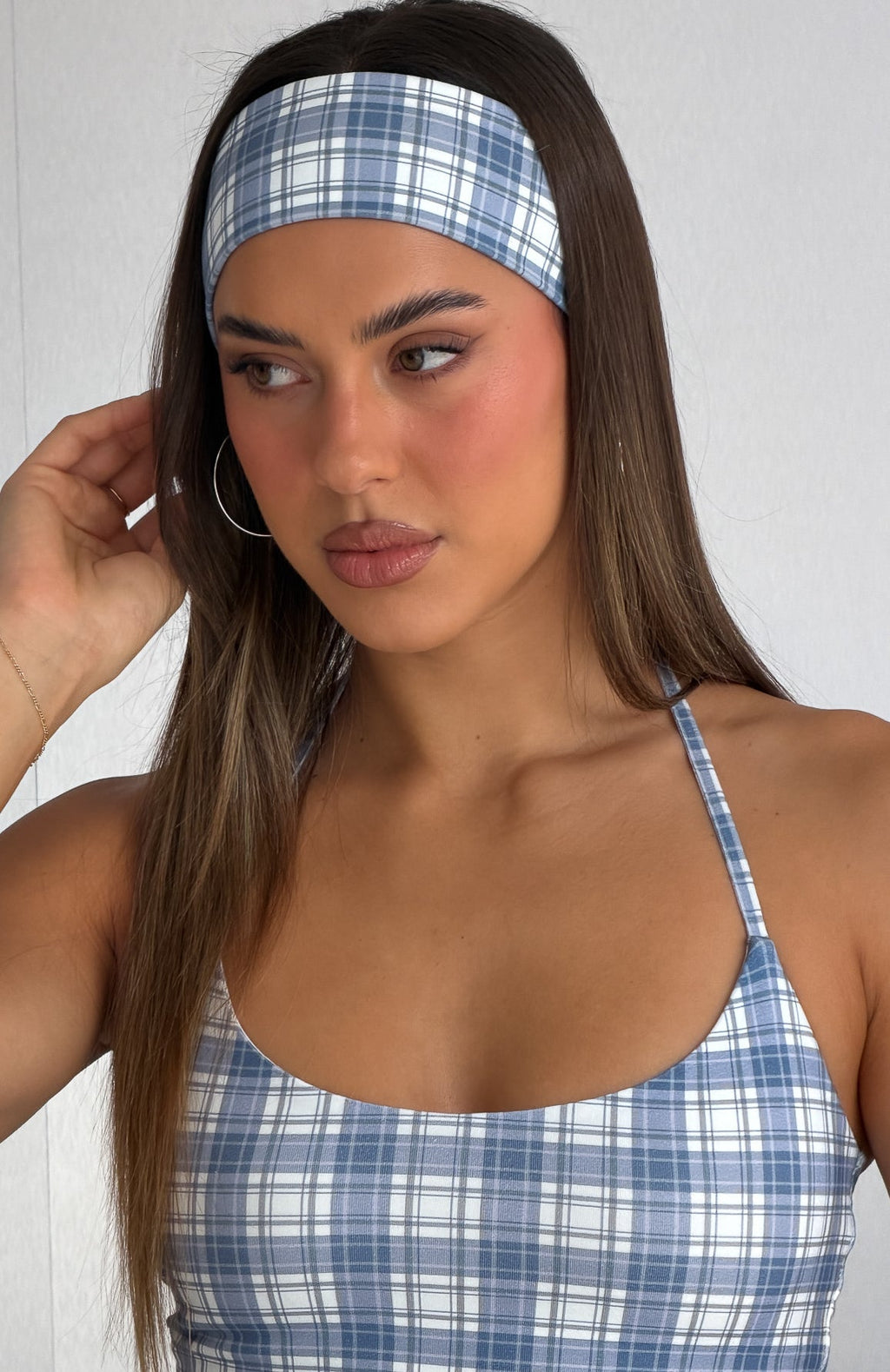 The Social Club Clara 2 Pack Headband Leopard/Blue Plaid
