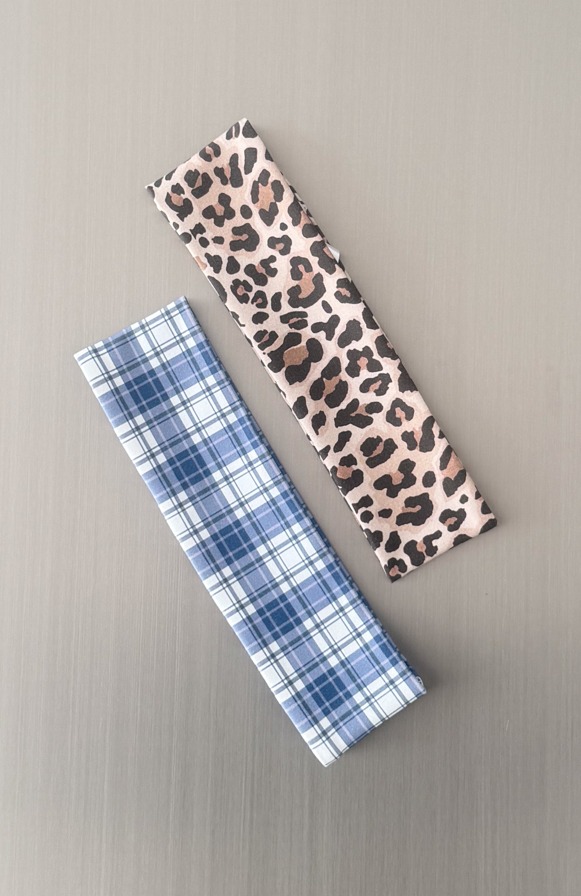 The Social Club Clara 2 Pack Headband Leopard/Blue Plaid