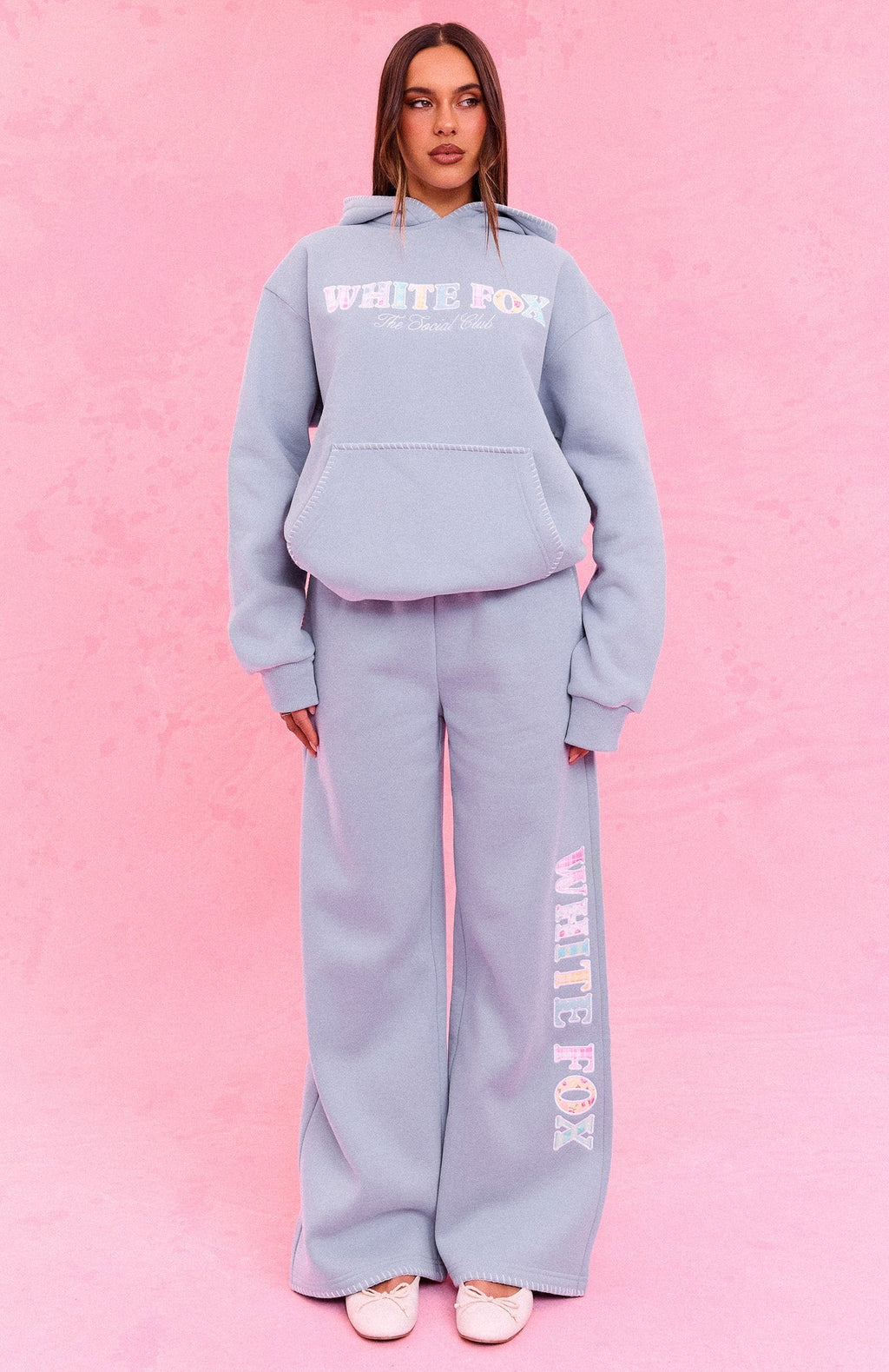The Social Club Elena Oversized Hoodie Dusty Blue