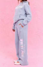 The Social Club Elena Wide Leg Sweatpants Dusty Blue