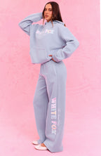 The Social Club Elena Wide Leg Sweatpants Dusty Blue