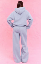 The Social Club Elena Wide Leg Sweatpants Dusty Blue