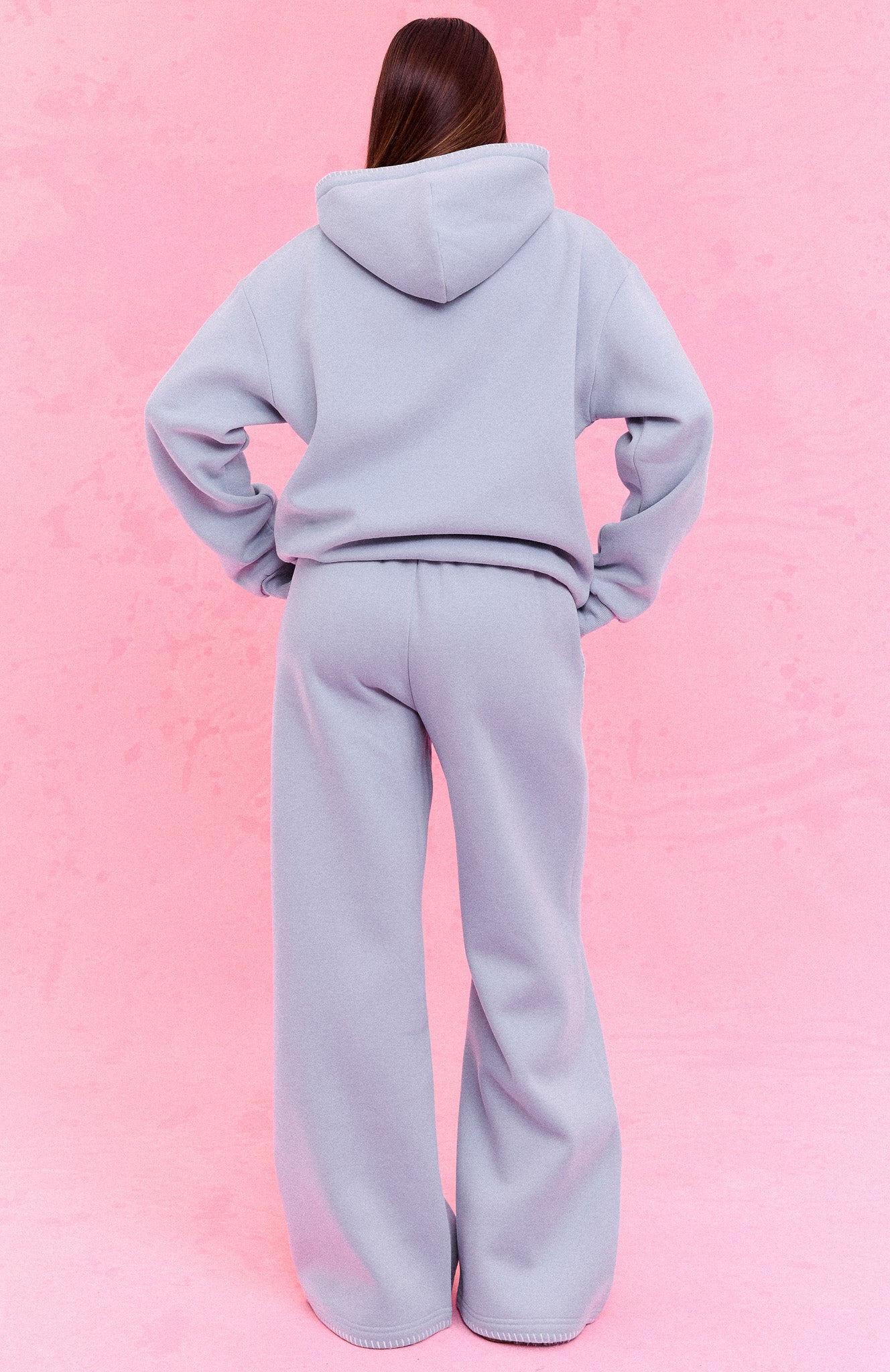 The Social Club Elena Wide Leg Sweatpants Dusty Blue