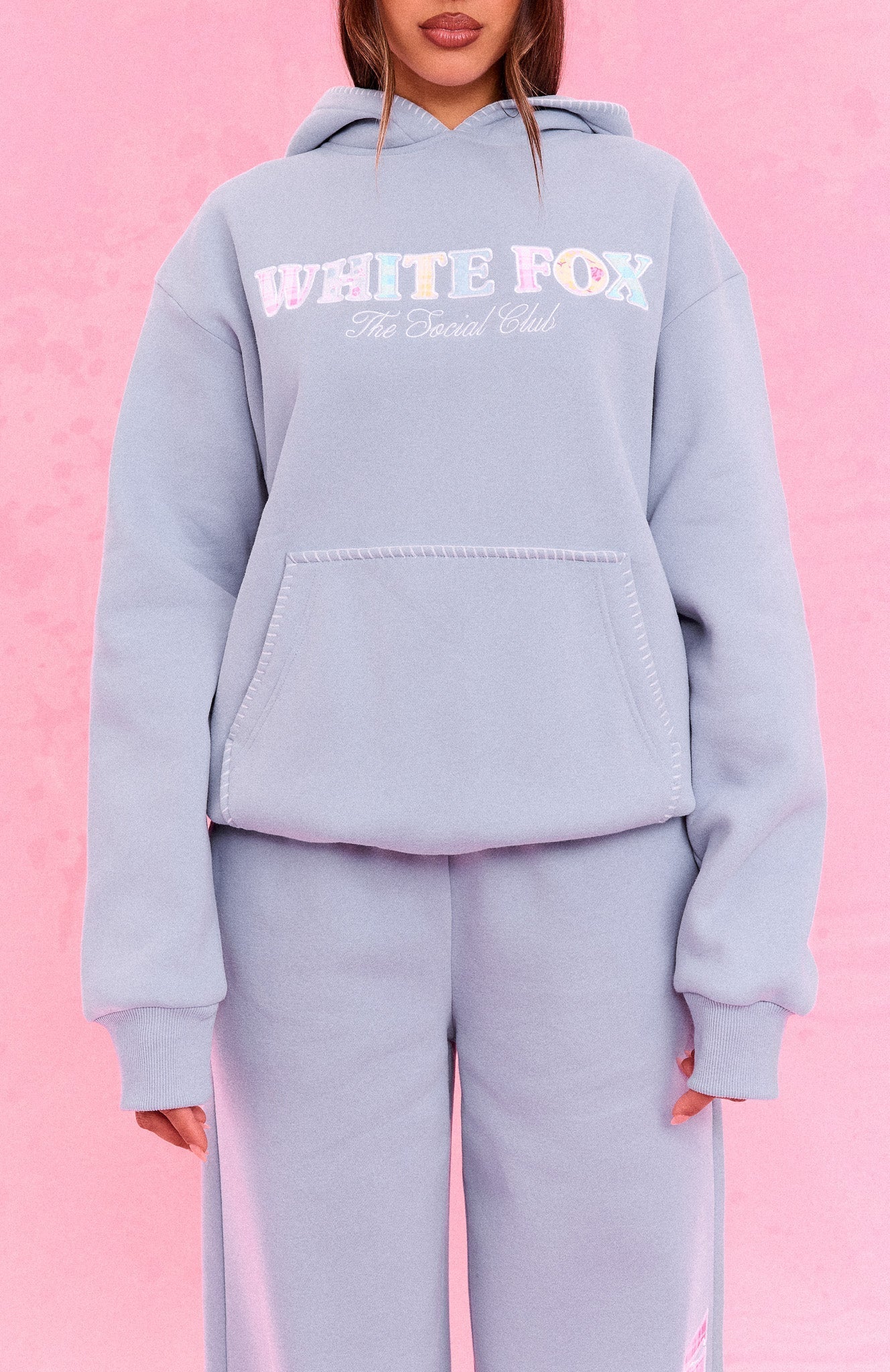 The Social Club Elena Oversized Hoodie Dusty Blue