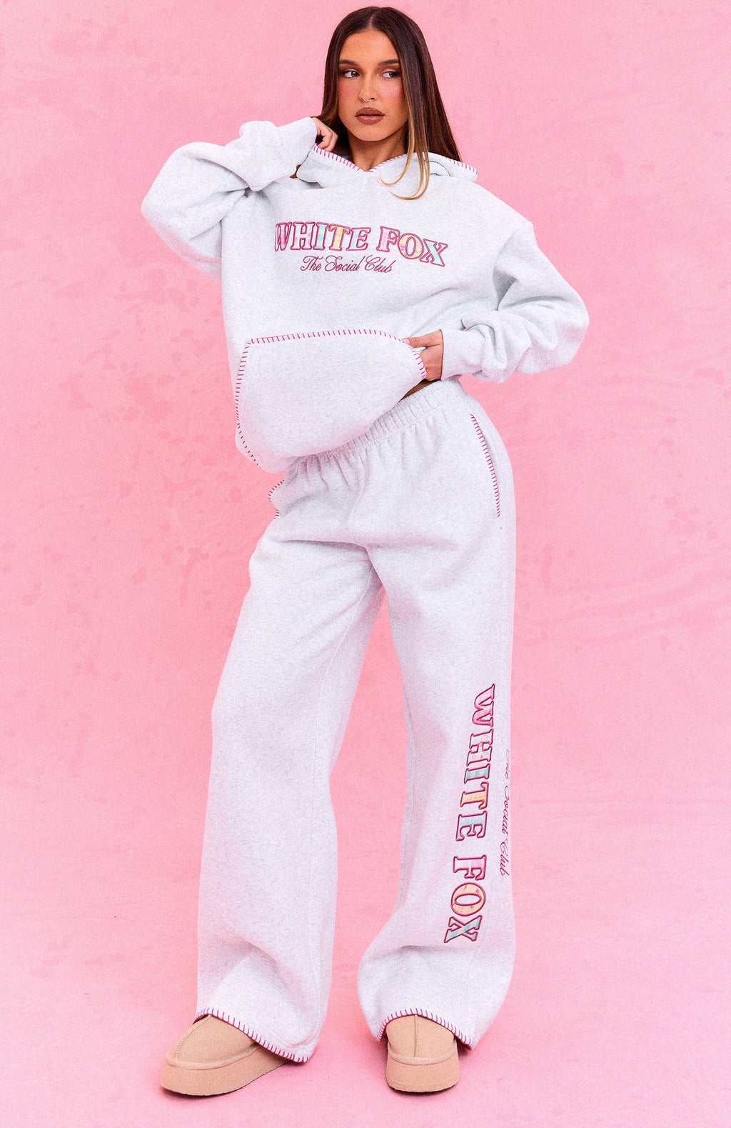 The Social Club Elena Oversized Hoodie Grey Marle