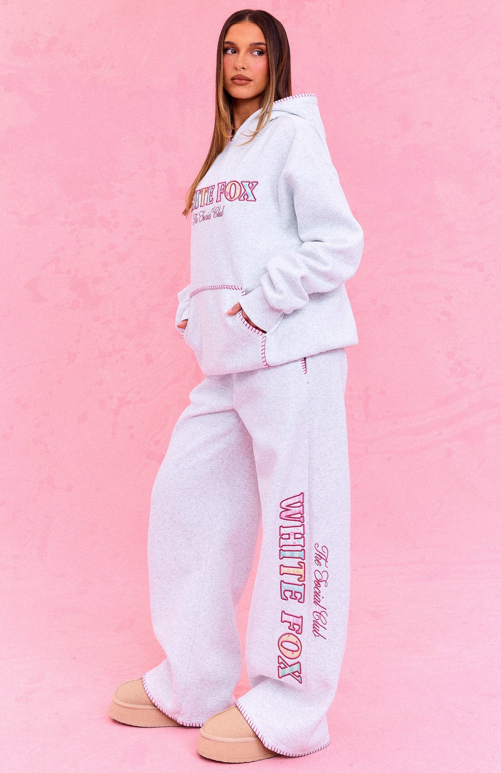 The Social Club Elena Oversized Hoodie Grey Marle