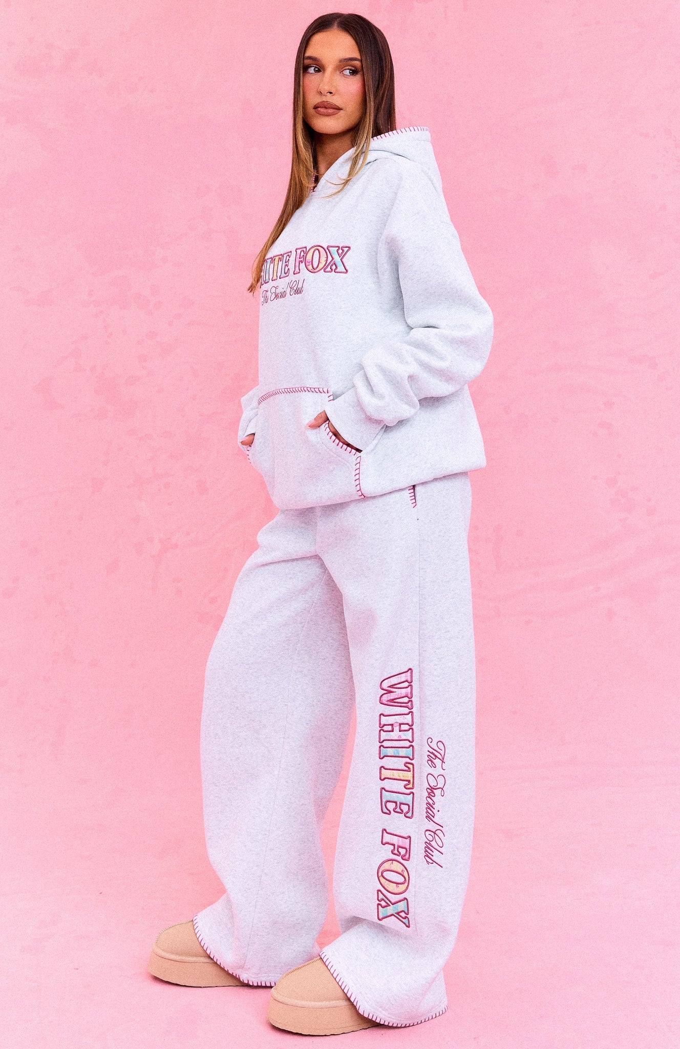 The Social Club Elena Oversized Hoodie Grey Marle