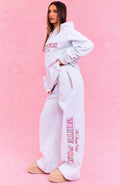 The Social Club Elena Wide Leg Sweatpants Grey Marle