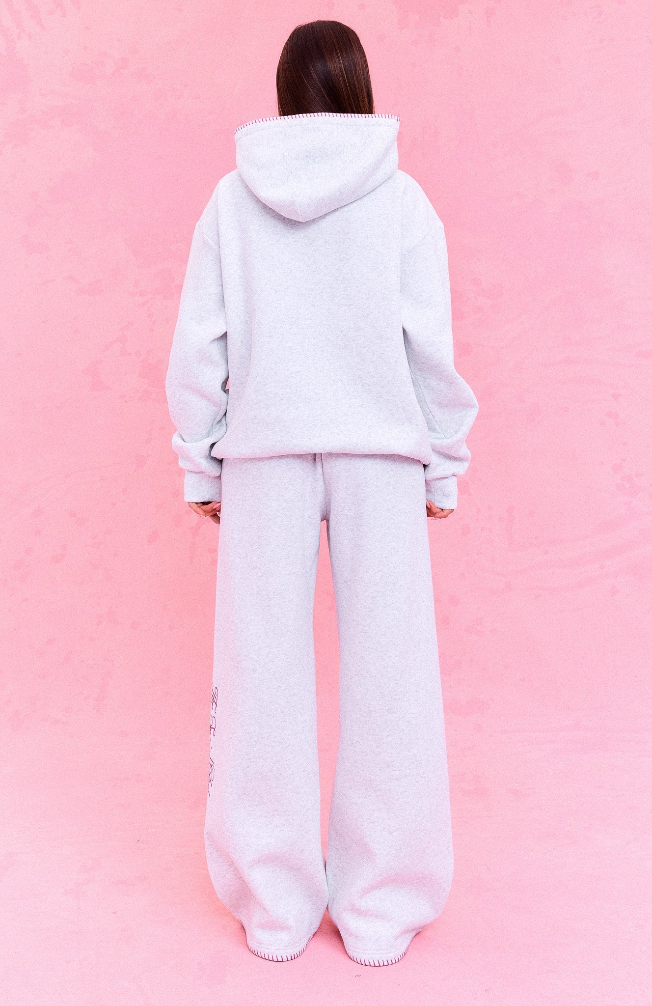 The Social Club Elena Wide Leg Sweatpants Grey Marle