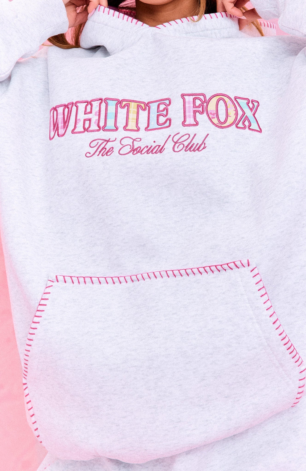The Social Club Elena Oversized Hoodie Grey Marle
