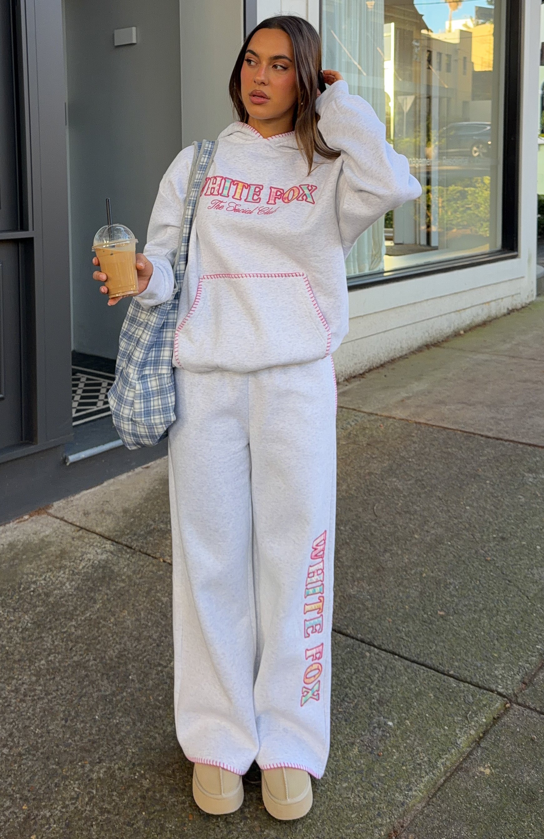 The Social Club Elena Oversized Hoodie Grey Marle