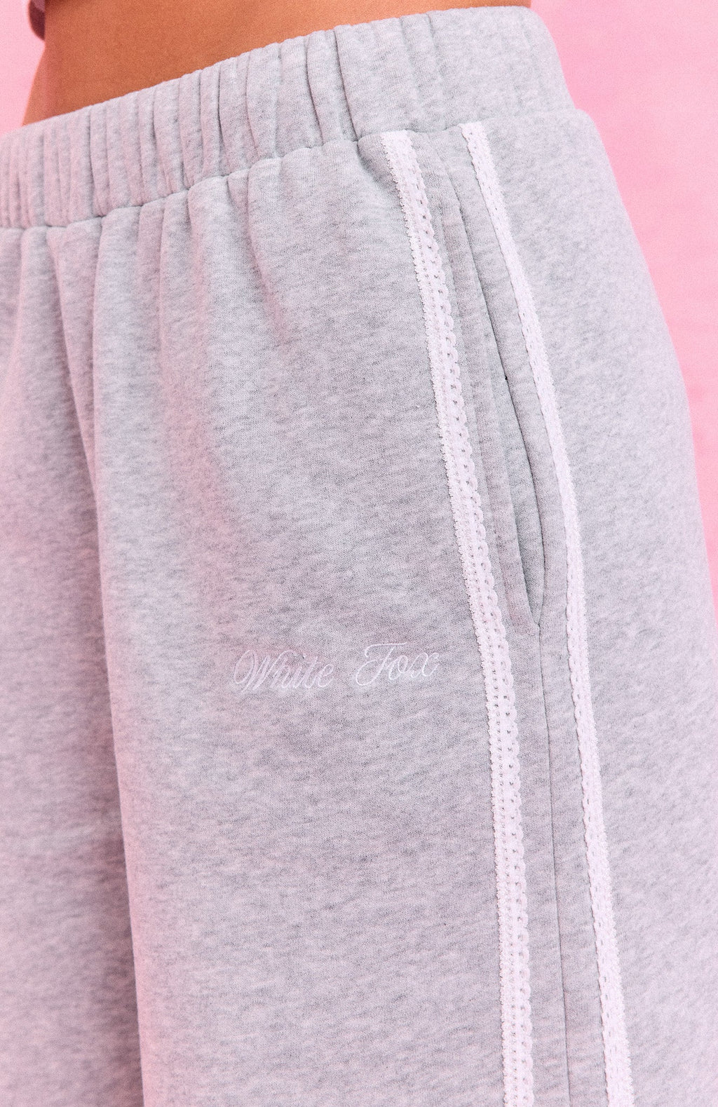 The Social Club Mirabelle Wide Leg Sweatpants Dark Grey Marle
