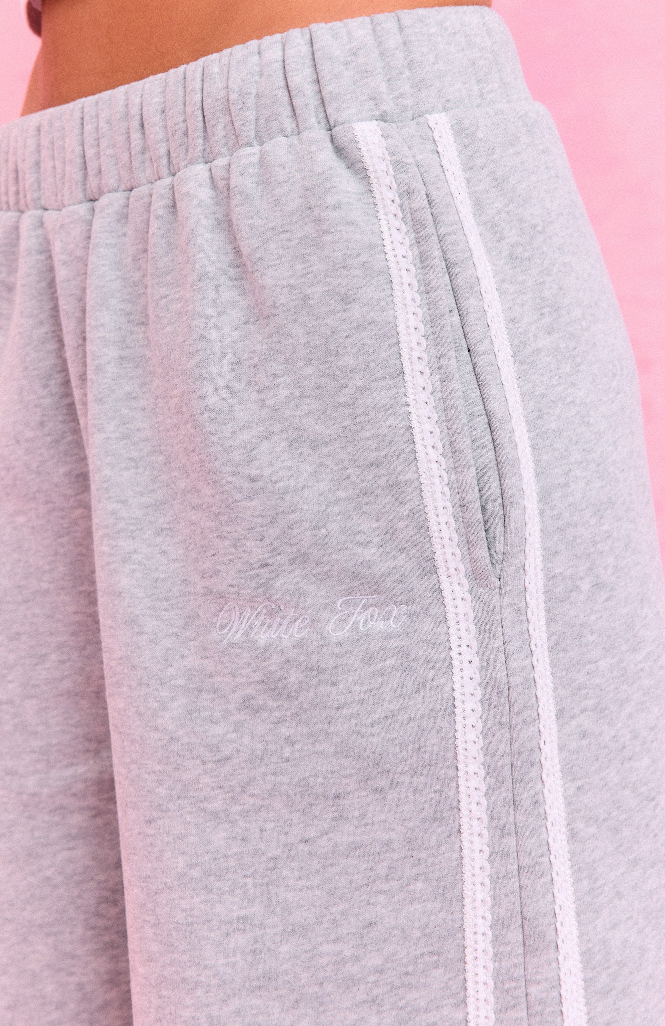 The Social Club Mirabelle Wide Leg Sweatpants Dark Grey Marle