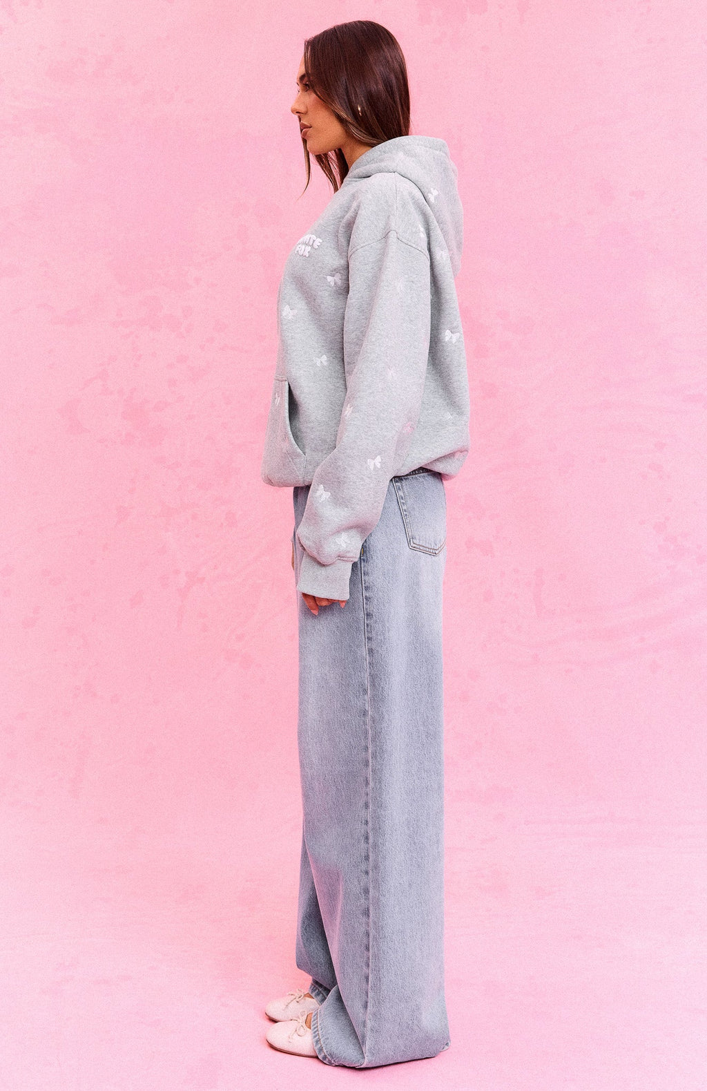 The Social Club Lottie Oversized Hoodie Dark Grey Marle