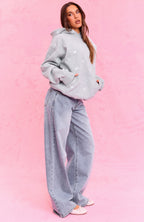 The Social Club Lottie Oversized Hoodie Dark Grey Marle