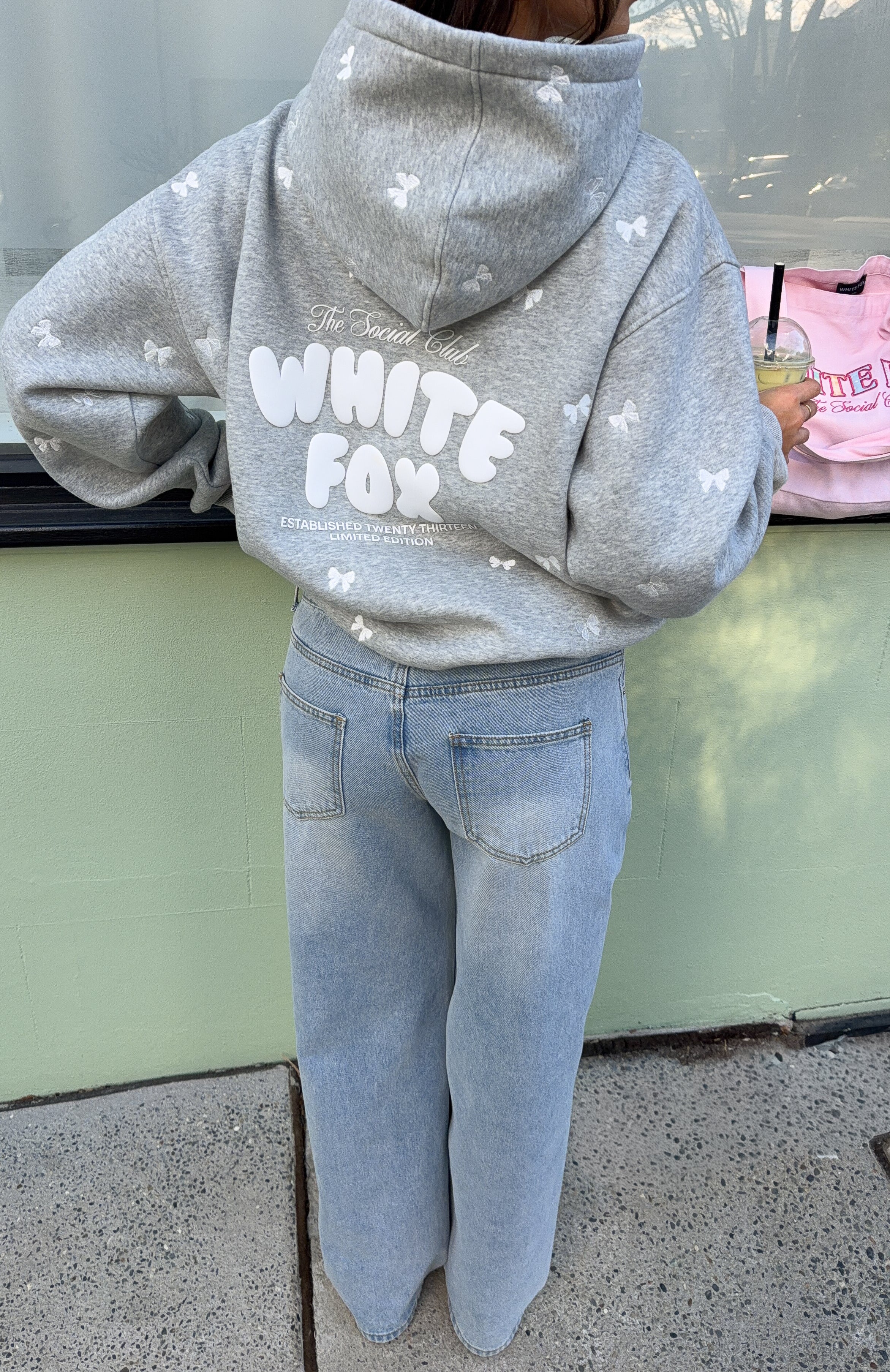 The Social Club Lottie Oversized Hoodie Dark Grey Marle