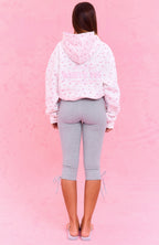 The Social Club Millie Oversized Hoodie White Ditsy
