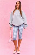 The Social Club Mirabelle Capri Pants Blue Plaid