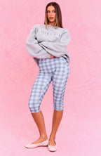 The Social Club Mirabelle Capri Pants Blue Plaid