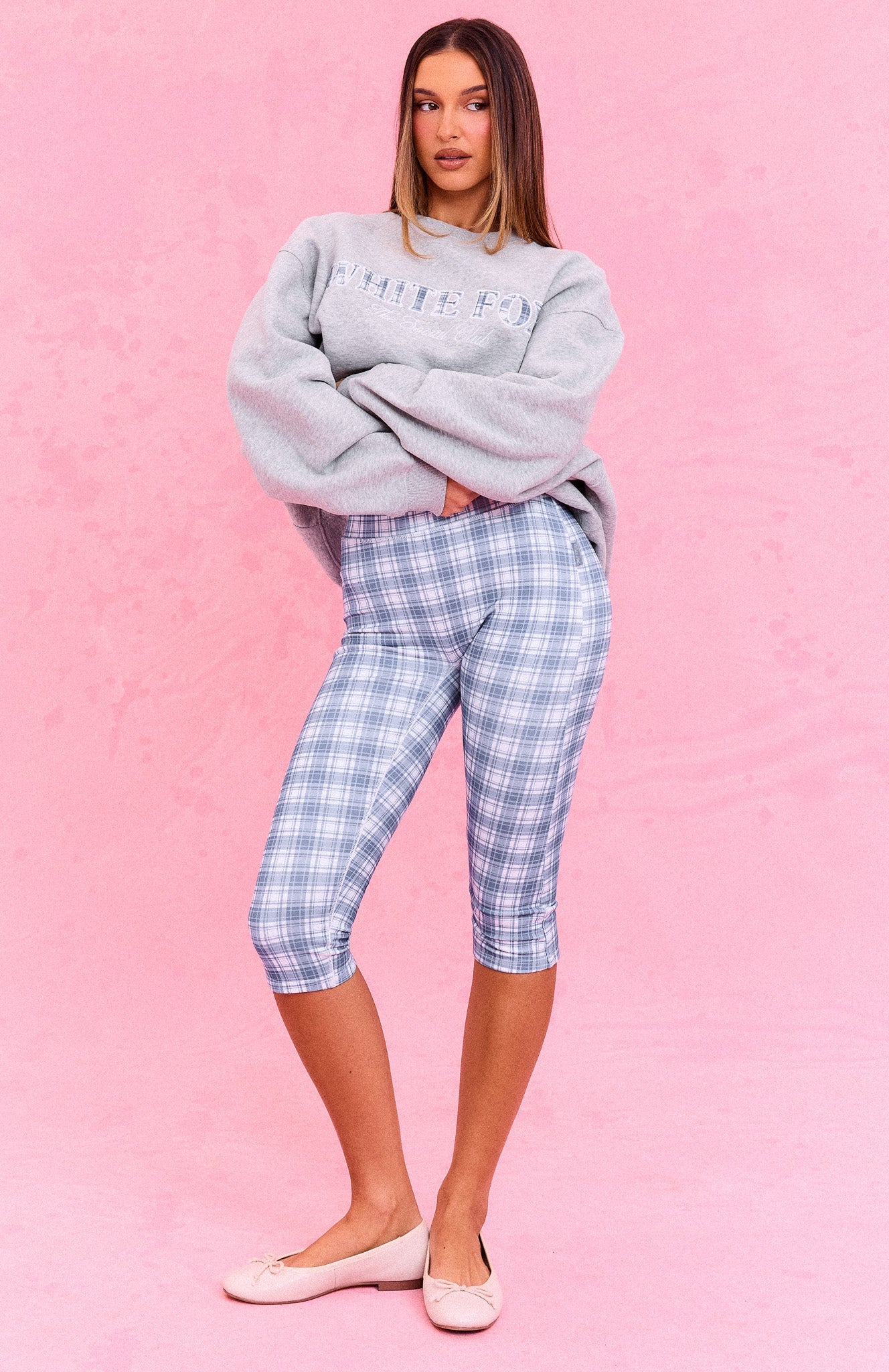 The Social Club Mirabelle Capri Pants Blue Plaid