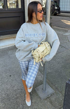The Social Club Mirabelle Oversized Drop Shoulder Sweater Dark Grey Marle