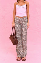 The Social Club Tanya Straight Leg Pants Leopard