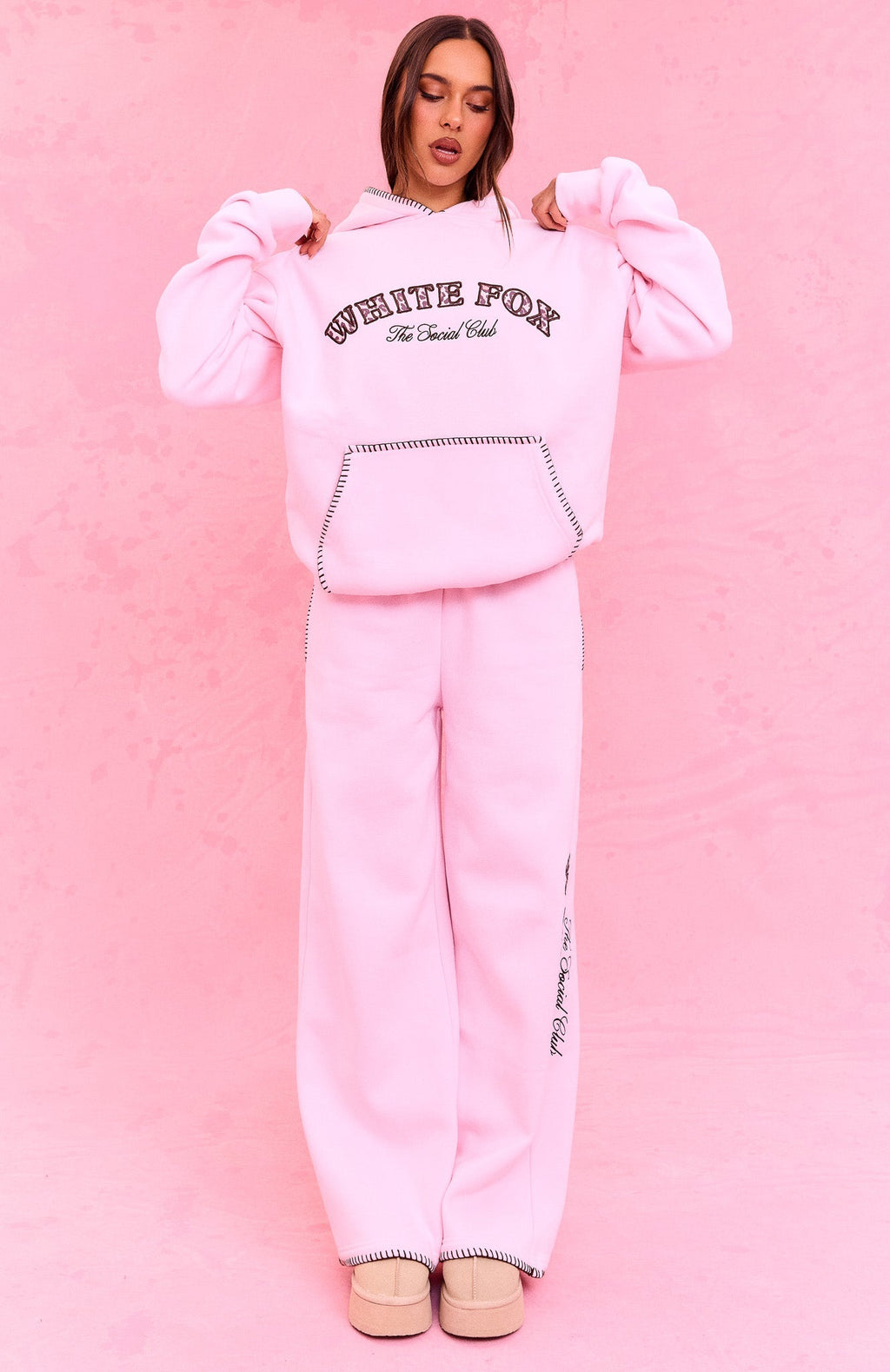 The Social Club Tanya Wide Leg Sweatpants Posy