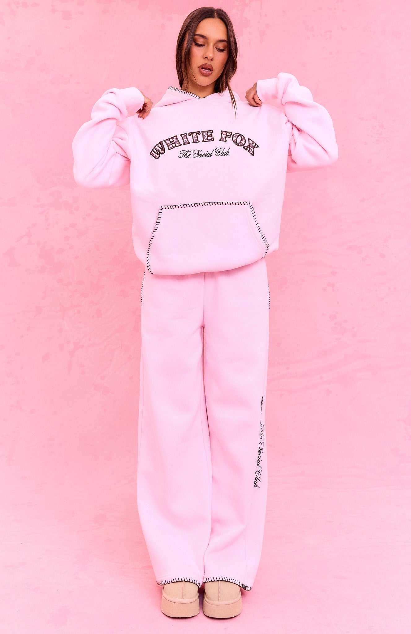 The Social Club Tanya Wide Leg Sweatpants Posy
