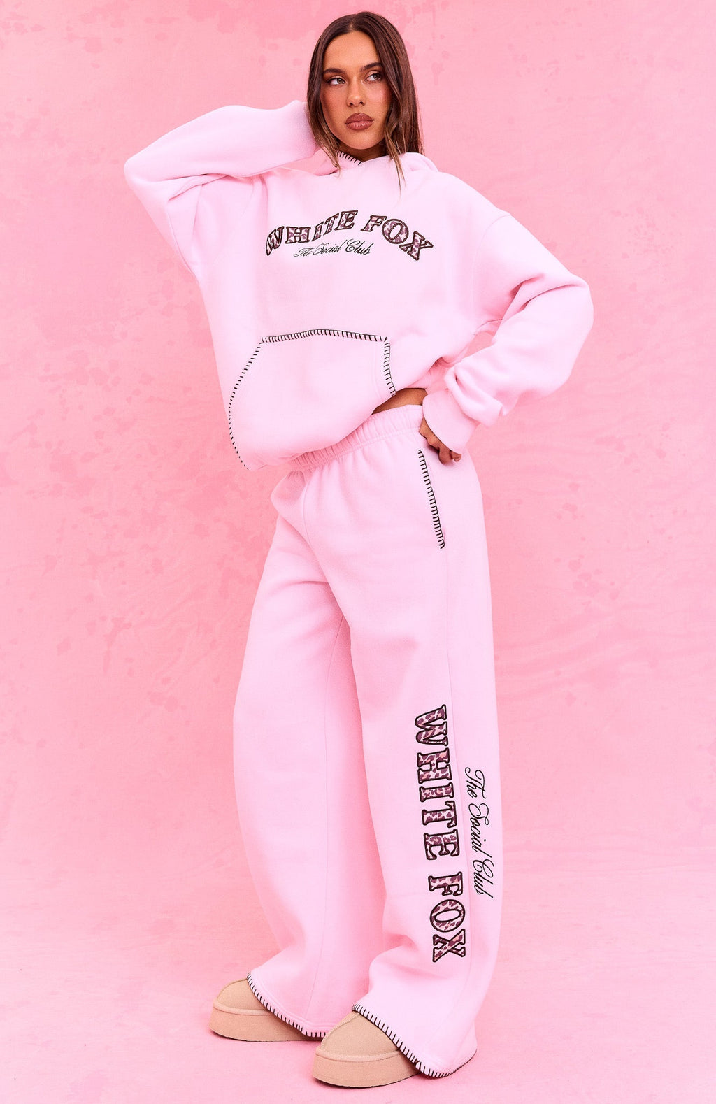 The Social Club Tanya Wide Leg Sweatpants Posy