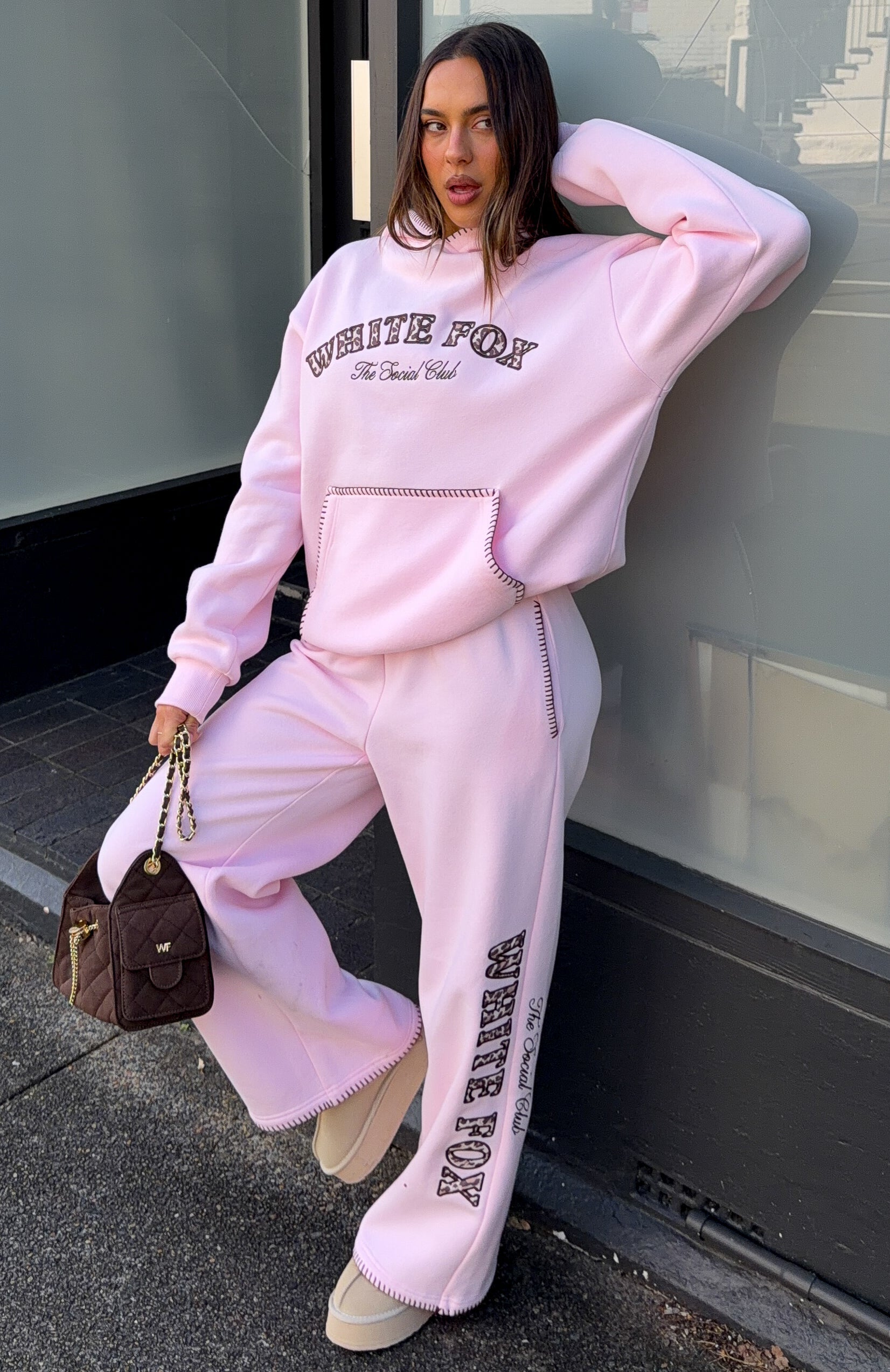 The Social Club Tanya Wide Leg Sweatpants Posy