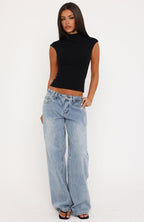 No Apologies Needed High Neck Top Black