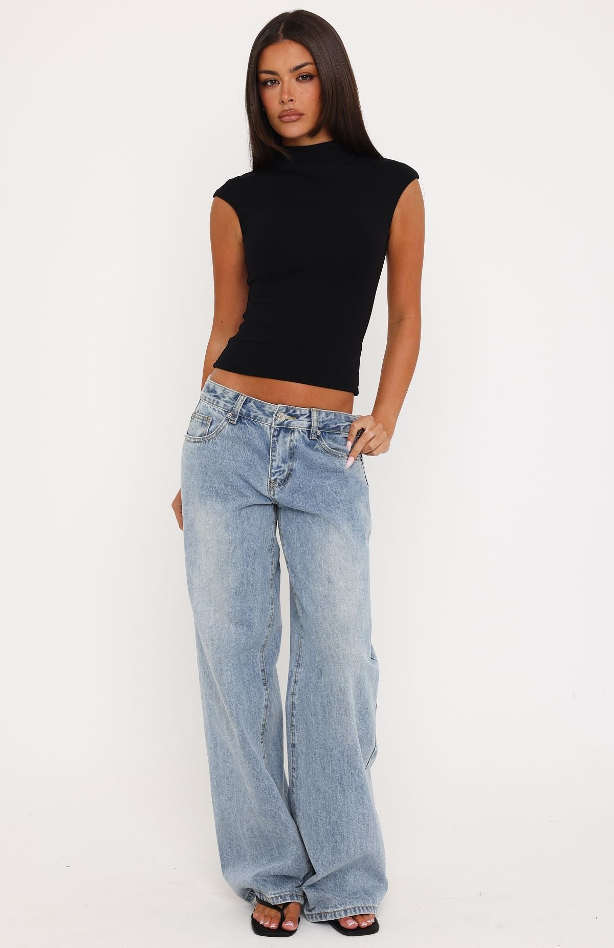 No Apologies Needed High Neck Top Black