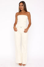 Leah Low Rise Straight Leg Jeans Cream Wash