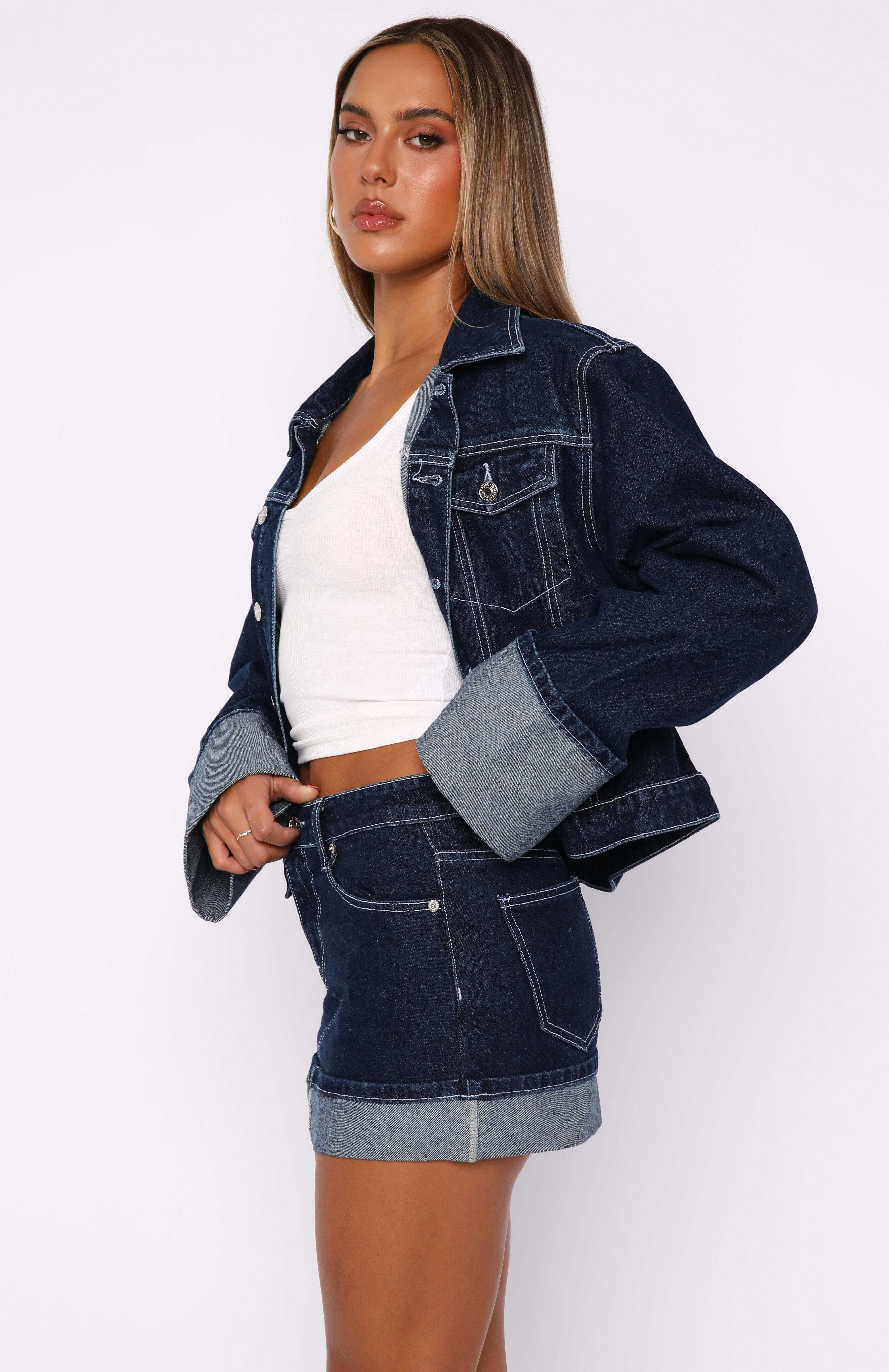 Charlotte Denim Mini Skirt Dark Indigo Wash