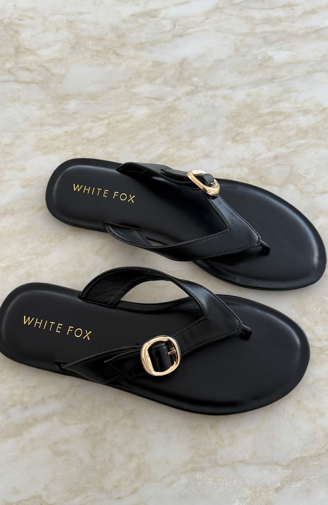 Tarrant Thong Sandals Black PU